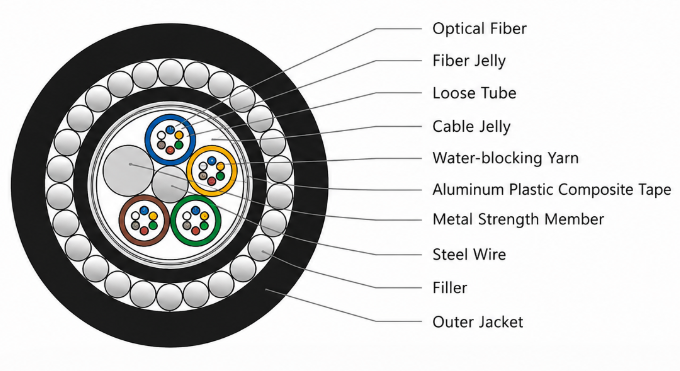 GYTA33 armored fiber optic cable